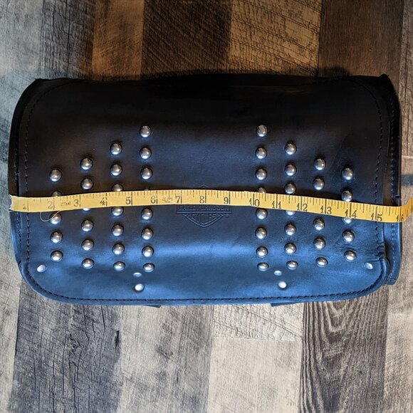 Harley Davidson Heritage Softail Leather Touring Bag Black Saddlebag - Picture 12 of 14